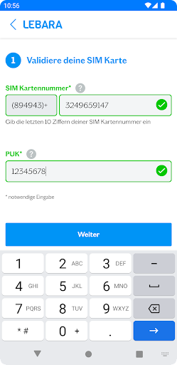 Lebara SIM Aktivierung