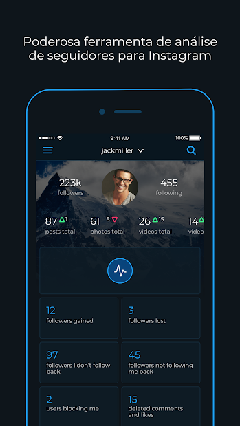 Reports+ Análise de seguidores para Instagram para PC
