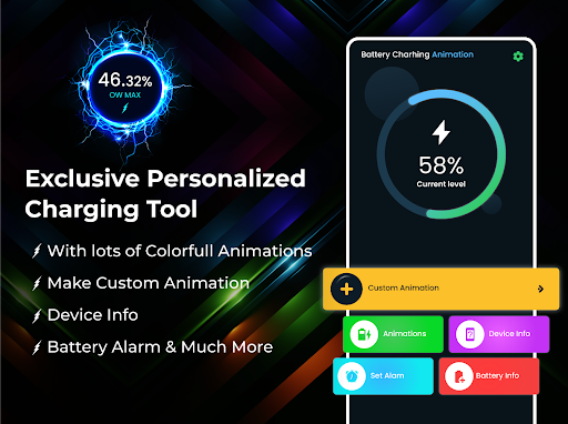 चमकती बैटरी चार्जिंग एनिमेशन