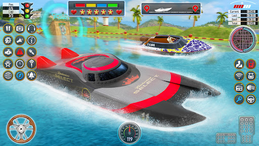 أقصى قارب سباق 2019: سرعة مزلجة مائية حيلة ألعاب الحاسوب