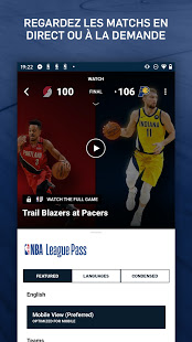 NBA Officiel : Matchs de basket en live et news PC
