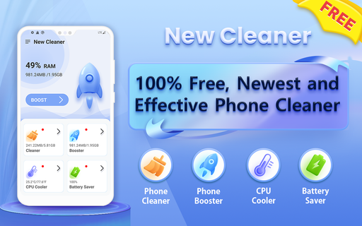 New Cleaner - 휴대 전화를 새 것처럼 빠르게 만드세요