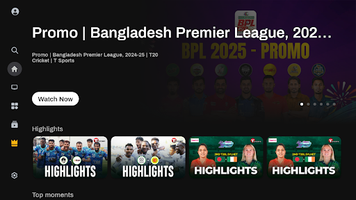 T Sports for Android TV পিসি