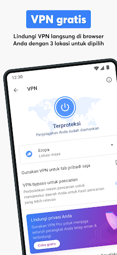Browser Opera dengan VPN