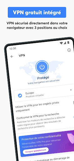 Navigateur Opera avec VPN PC