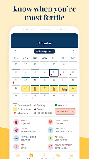 Ovia: Fertility, Cycle, Health