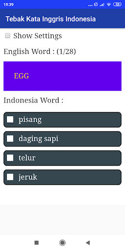 Tebak Kata Inggris Indonesia PC