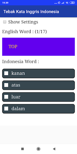 Tebak Kata Inggris Indonesia PC