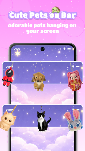 Cute Pet On Status Bar, Widget پی سی
