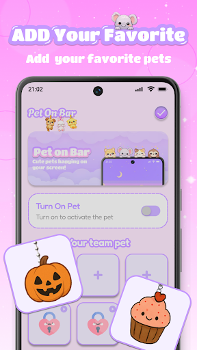 Cute Pet On Status Bar, Widget پی سی