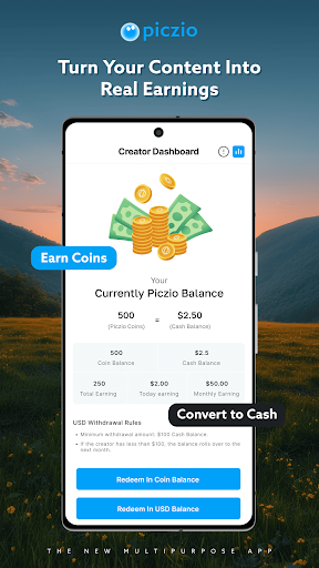 Piczio : Scroll, Post & Earn পিসি