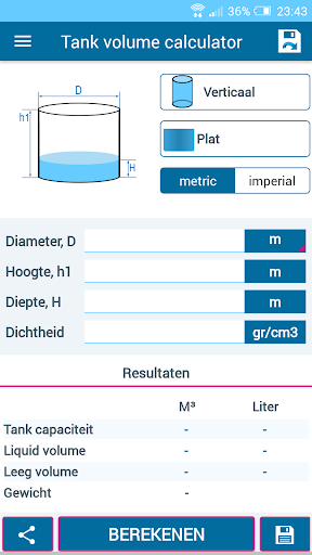 Tank volume calculator PC