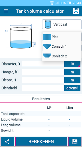 Tank volume calculator PC