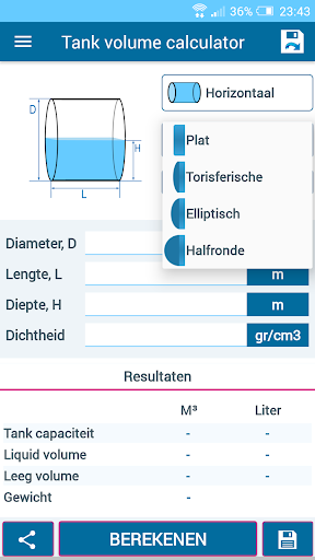 Tank volume calculator PC