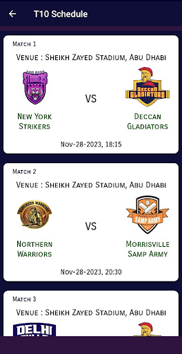 T10 League Cricket : Abu Dhabi PC