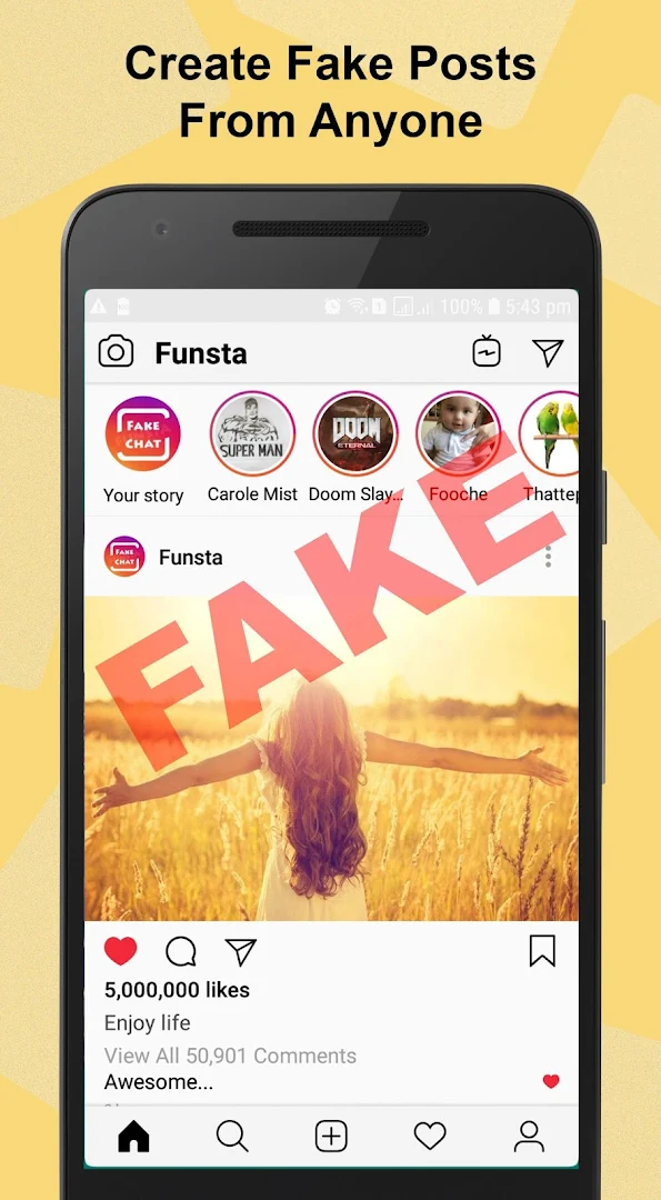 Funsta - Insta Fake Chat Post and Direct Prank PC