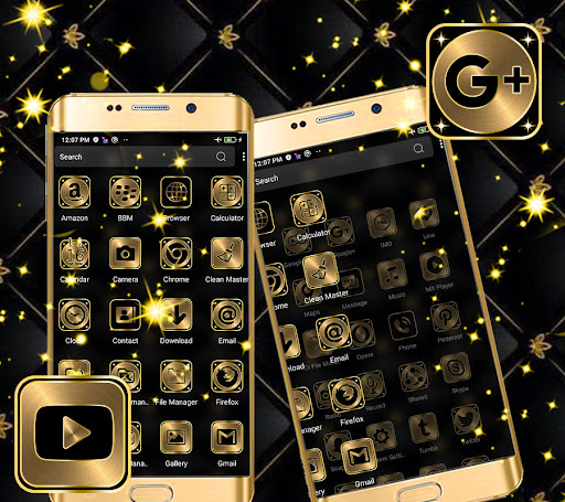 Gold Black Launcher Theme PC