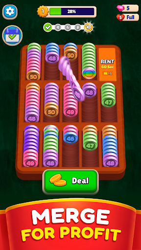 Pocket Sort: Coin Merge Puzzle