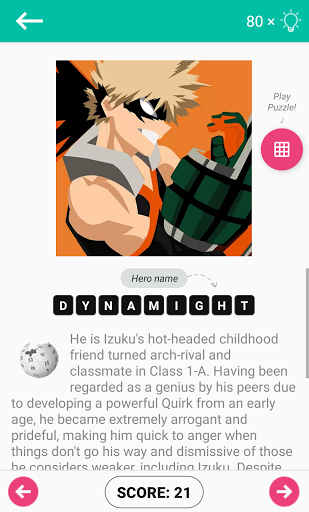 Hero Academia Anime Quiz Game PC