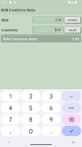 BUN Creatinine Ratio Calculato PC