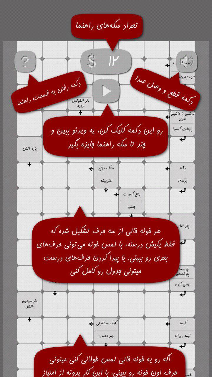 جدول فارسی PC