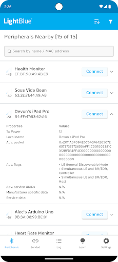 LightBlue® — Bluetooth LE