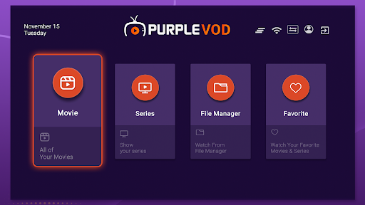 komputer Purple VOD - IPTV Player