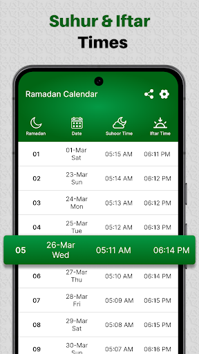 رمضان کیلنڈر 2025 - سحروافطار پی سی