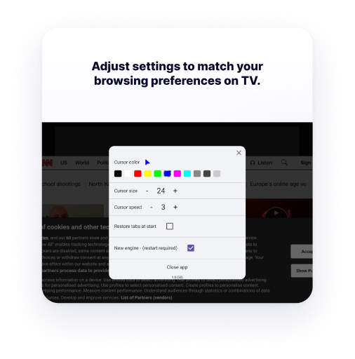 Web Browser for Android TV পিসি