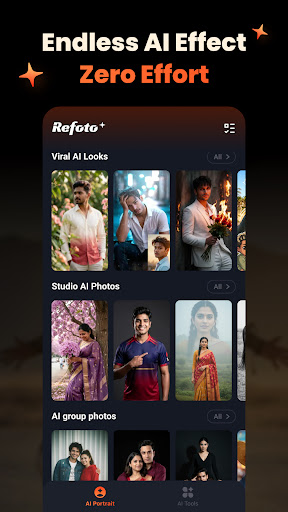Refoto : AI Photo Studio الحاسوب