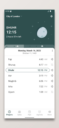 komputer Prayer Times and Qibla