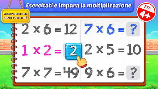 Gioco tabelline per bambini 5+