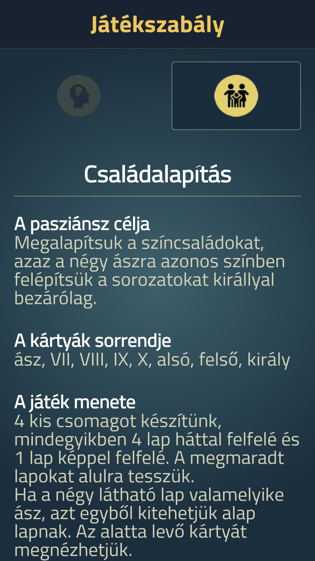 Solitaire - Hungarian deck PC