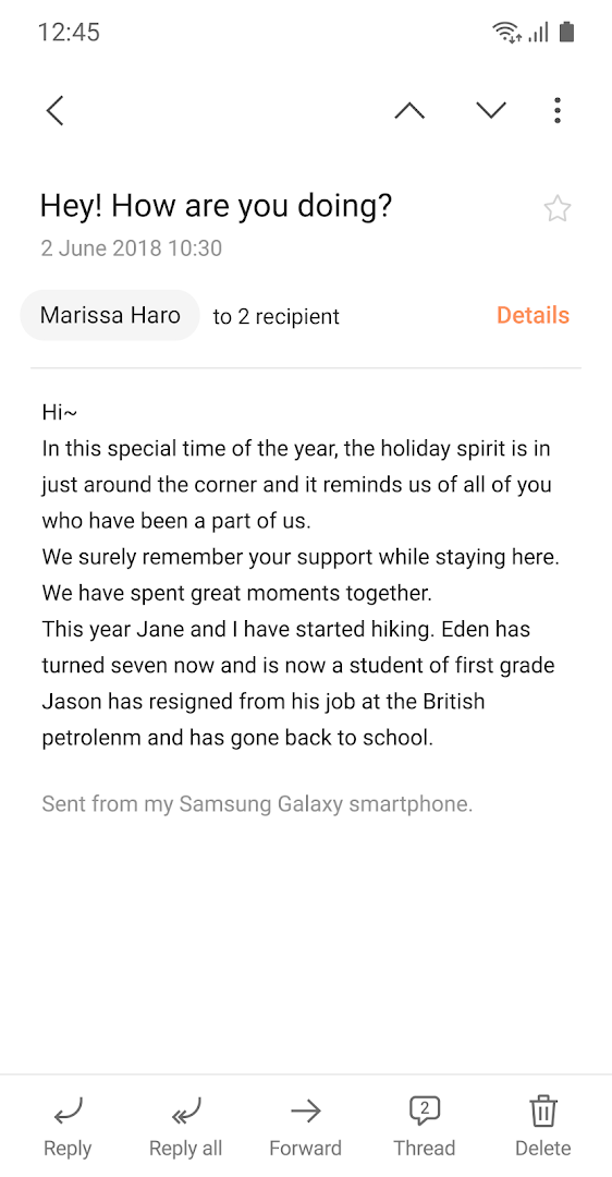 Galaxy Eメール PC版