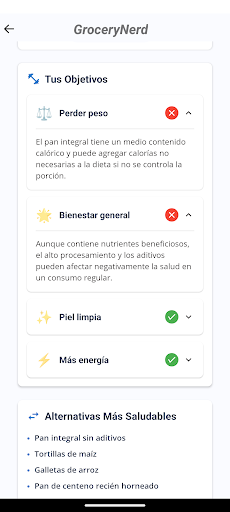 Uvita: Escáner de alimentos