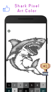 Shark Pixel Art Color PC