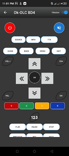 Remote control for Ok Tv PC