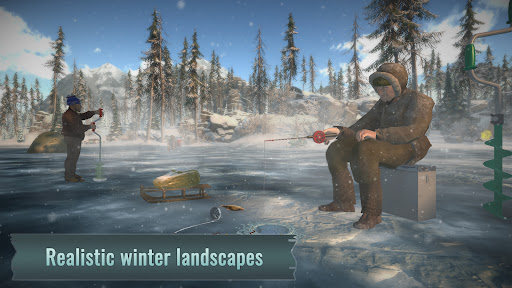 komputer Ice fishing game. Catch bass.