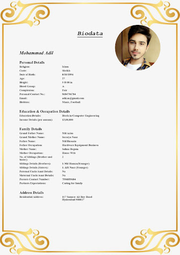 Muslim Marriage Biodata Maker PC
