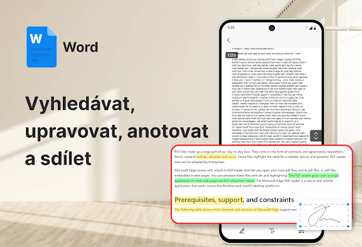Čtečka dokumentů: PDF, Word PC