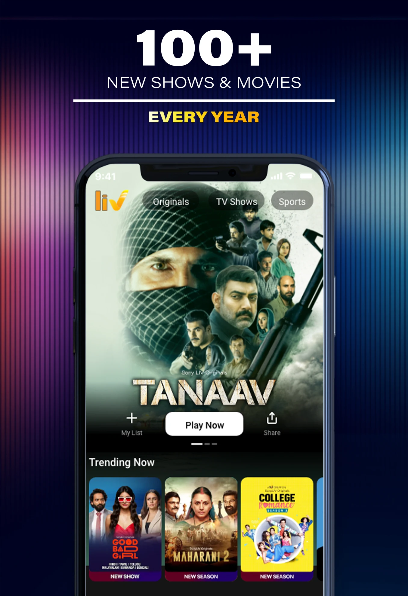 SonyLIV: Originals, Hollywood, LIVE Sport, TV Show الحاسوب