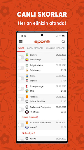 Sporx - Spor Haber, Canlı Skor