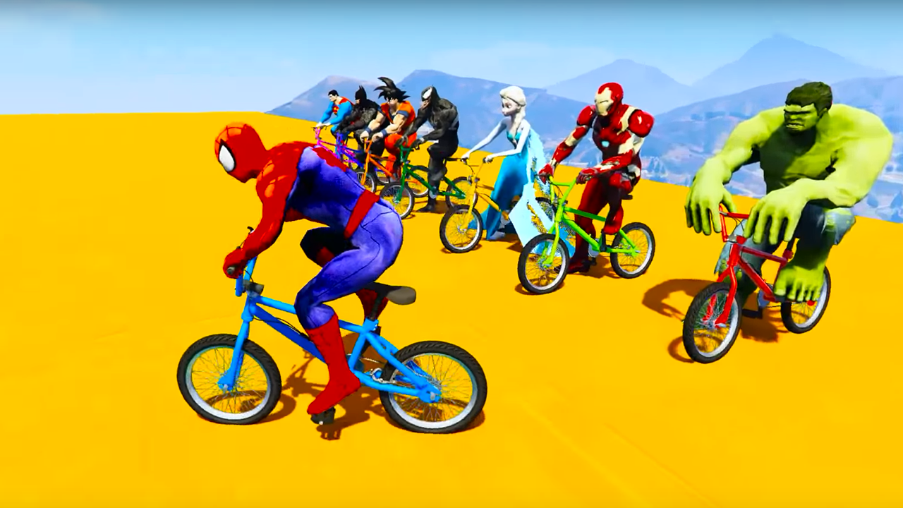 Download Superheroes Bmx Racing Game on PC with MEmu