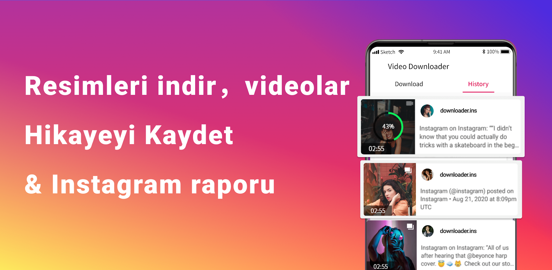 Instagram için Fotoğra f& Video İndirici PC