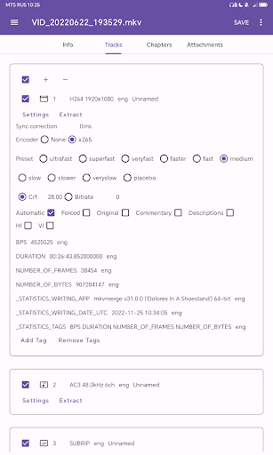 komputer MKV Editor, Extractor