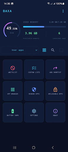 Baxa: Close apps - Ram Battery پی سی