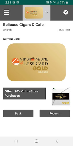 VIP Shop & Dine 4Less Card پی سی
