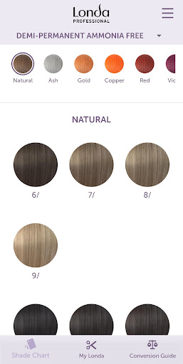 Londa Professional Shade Chart پی سی