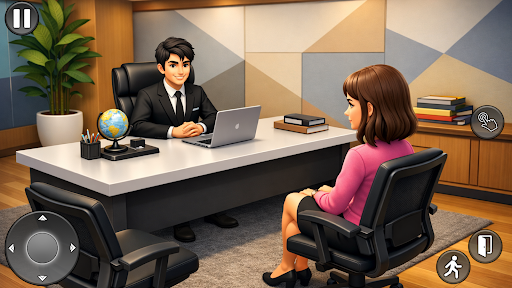komputer Office Girl Simulator ဂိမ်း 3D