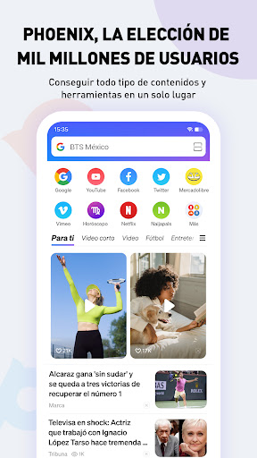 Phoenix Browser -Video descarga, privado y rápido